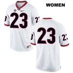 Women's Georgia Bulldogs NCAA #23 Caleeb Roberson Nike Stitched White Authentic No Name College Football Jersey LOU0854AI